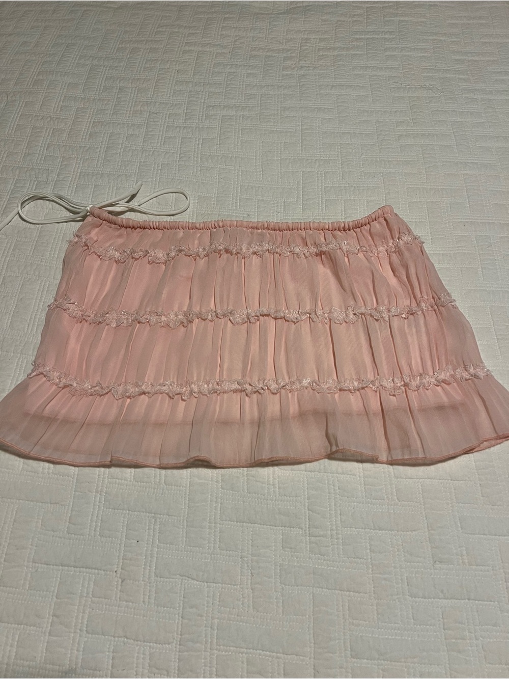Edikted Pink Tiered Ruffle Mini Skirt
